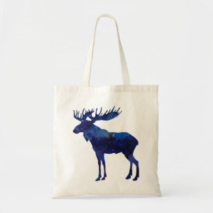 Tote Bag Silhouette de l'orignal bleu