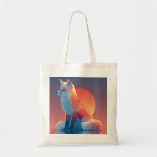 Tote Bag Silhouette de loup géométrique | Faune polygonale  (Devant)