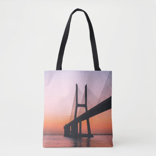 TOTE BAG SILHOUETTE DE PONT SOUS UN CIEL CLAIR (Devant)