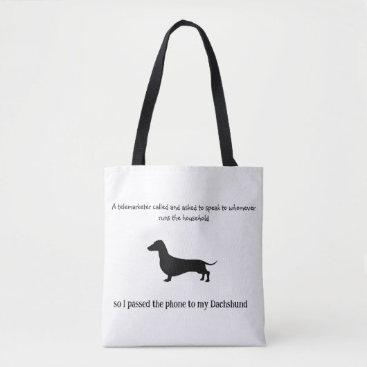 Tote Bag Silhouette de teckel drôle (Devant)