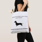 Tote Bag Silhouette de teckel drôle (De près)
