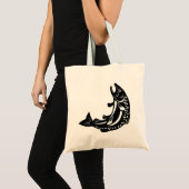 Tote Bag Silhouette de truite sautante (Devant (produit))