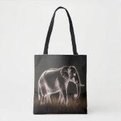 Tote Bag Silhouette d'éléphant lumineux (Devant)