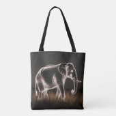 Tote Bag Silhouette d'éléphant lumineux (Dos)