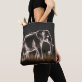 Tote Bag Silhouette d'éléphant lumineux (De près)