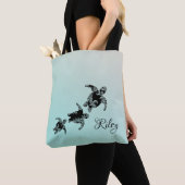 Tote Bag Silhouette des tortues marines avec nom (De près)