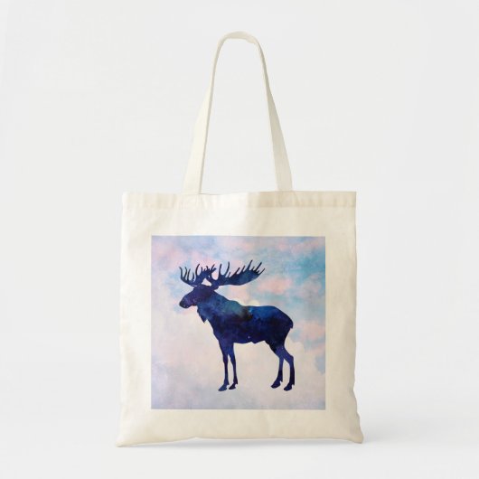 Tote Bag Silhouette d'orignal bleu céleste (Devant)