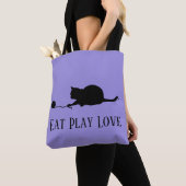 Tote Bag Silhouette du chat en jeu "Mange l'amour de la pro (De près)