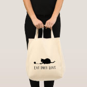 Tote Bag Silhouette du chat en jeu "Mange l'amour de la pro (Devant (produit))