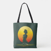 Tote Bag Silhouette féminine du coucher de soleil rétrograd (Dos)