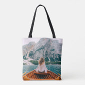 Tote Bag Silhouette Femme Lac Alpin Nature (Dos)