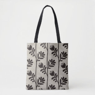Tote Bag Silhouette Fleurie Blooming L fleurs noires