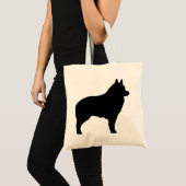Tote Bag Silhouette fourre-tout de chien de Schipperke (Devant (produit))