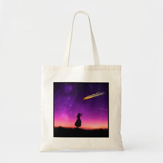 Tote Bag Silhouette Girl Watches (Devant)