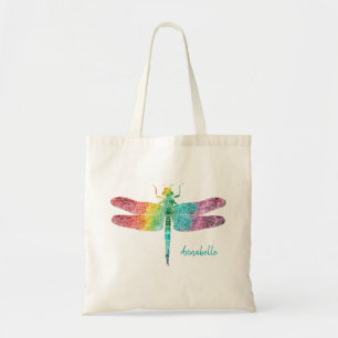Tote Bag Silhouette magnifique de libellule d'aquarelle