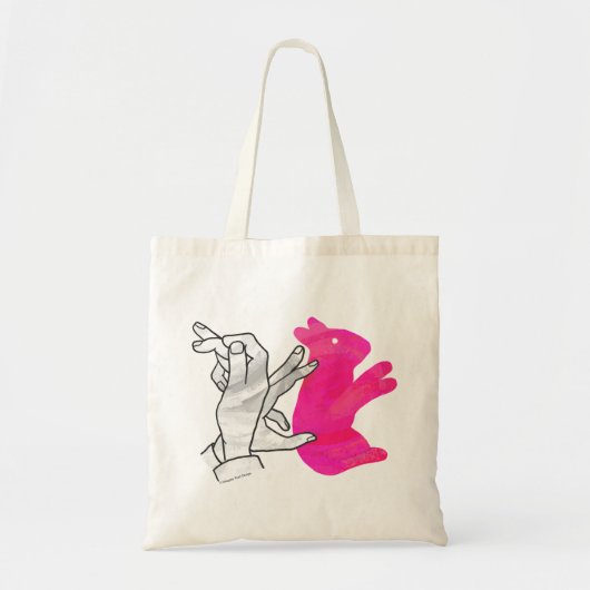 Tote Bag Silhouette main Rabbit rose (Devant)