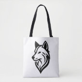 Tote Bag Silhouette minimaliste face Wolf (Devant)