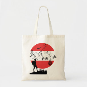 Tote Bag Silhouette minimaliste pour randonneur de montagne