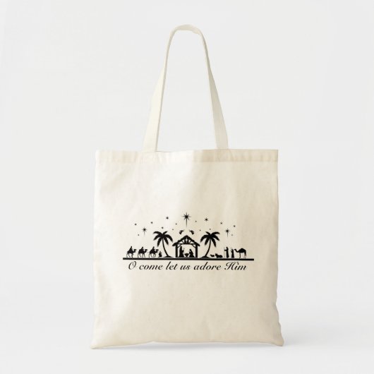 Tote Bag Silhouette Noël Nativité Scène (Devant)
