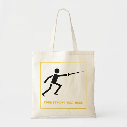 Tote Bag Silhouette noire d'escrimeur avec l'épée clôturant (Devant)