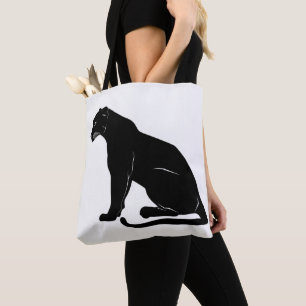 Tote Bag Silhouette Panthère Noire