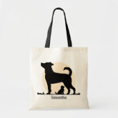 Tote Bag Silhouette rustique de Maman & Pup avec l'obligati (Devant)