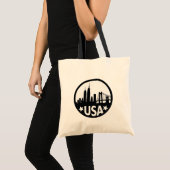 Tote Bag Silhouette Skyline USA (Devant (produit))