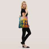 Tote Bag Silhouettes Colorées Dançant (Sur le modèle)