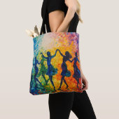 Tote Bag Silhouettes colorées dansant (De près)