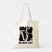 Tote Bag Silhouettes de chat noir - Design Feline mignon (Dos)