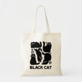Tote Bag Silhouettes de chat noir - Design Feline mignon (Devant)