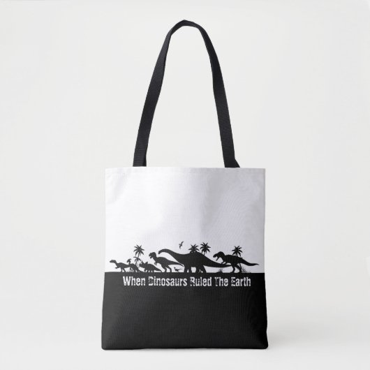 Tote Bag Silhouettes de dinosaures (Devant)