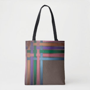 Tote Bag Silk ribbons lines black background pattern