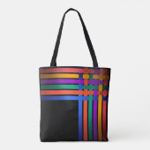 Tote Bag Silk ribbons lines black background pattern (Dos)