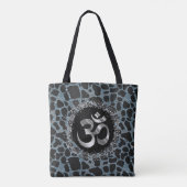 Tote Bag Silver brillant OM Turquoise Giraffe Imprimer Four (Dos)