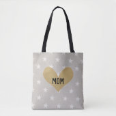 Tote Bag Silver & Gold Custom Starry Coeur Design (Devant)