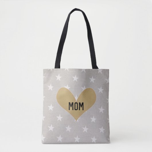 Tote Bag Silver & Gold Custom Starry Coeur Design (Devant)