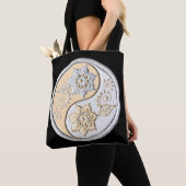 Tote Bag Silver & Gold Yin Yang (De près)