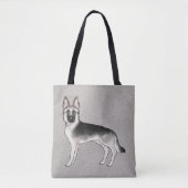Tote Bag Silver Sable Allemand Berger mignon Cartogramme Ch (Devant)