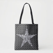 Tote Bag Silver Star Noël Cadeau Cercles d'argent (Devant)