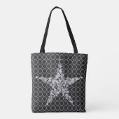 Tote Bag Silver Star Noël Cadeau Cercles d'argent (Dos)