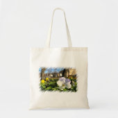 Tote Bag Silver white pansy (Devant)