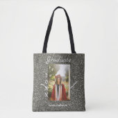 Tote Bag Silverglitter photo graduation ajouter nom classe  (Devant)