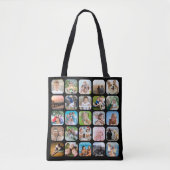 Tote Bag Simple 25 Photo Collage Arrondi Coin Noir (Devant)