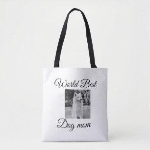 Tote Bag Simple animal coloré ajouter nom photo chien maman