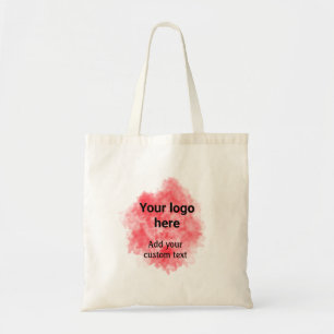 Tote Bag Simple aquarelle rouge ajoutez votre logo texte pe