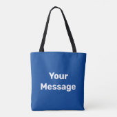 Tote Bag Simple bleu et blanc Votre message Modèle texte (Dos)
