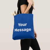 Tote Bag Simple bleu et blanc Votre message Modèle texte (De près)