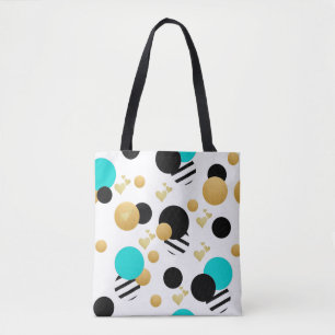Tote Bag Simple Blue Black Gold Abstrait sans couture Motif