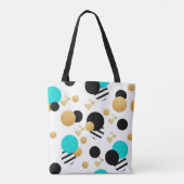 Tote Bag Simple Blue Black Gold Abstrait sans couture Motif (Dos)